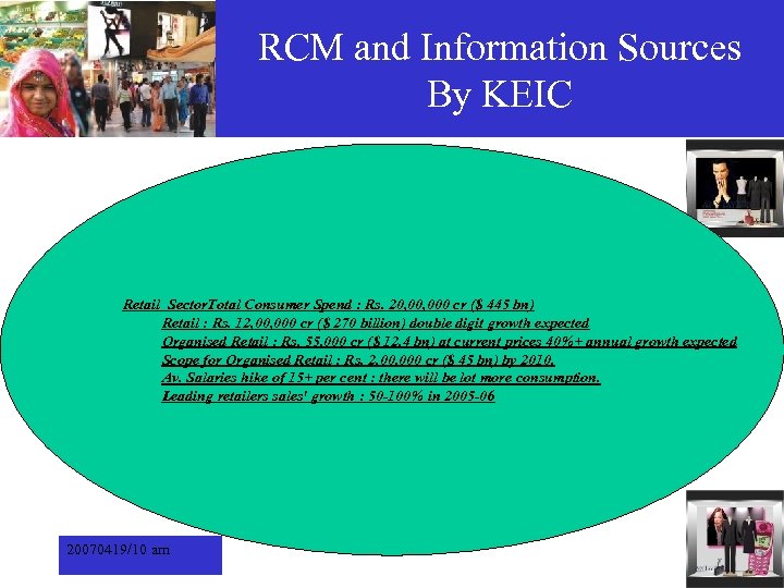 RCM and Information Sources By KEIC Retail Sector. Total Consumer Spend : Rs. 20,