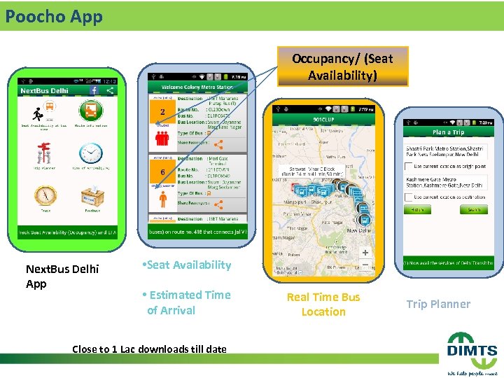 Poocho App Occupancy/ (Seat Availability) Next. Bus Delhi App • Seat Availability • Estimated