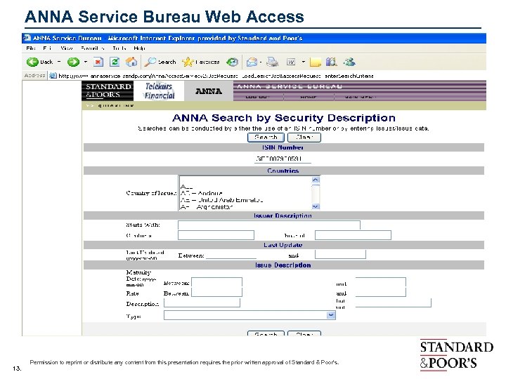 ANNA Service Bureau Web Access 13. Permission to reprint or distribute any content from