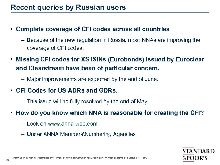 Recent queries by Russian users • Complete coverage of CFI codes across all countries