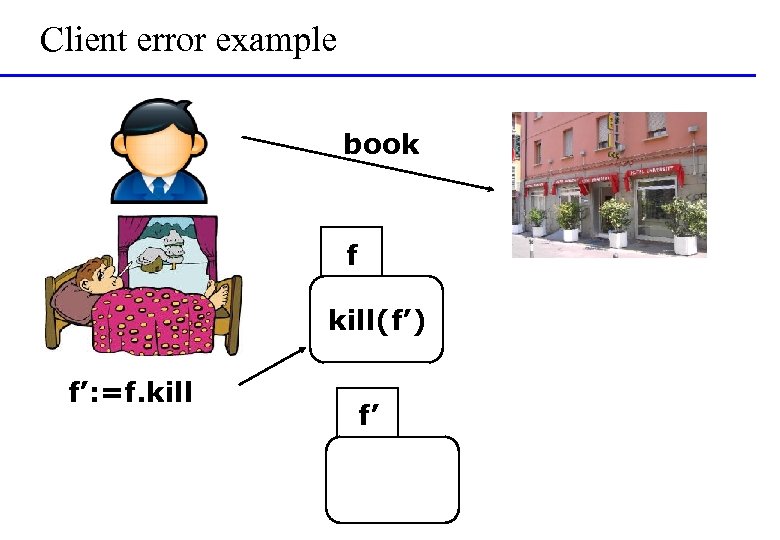 Client error example book f kill(f’) f’: =f. kill f’ 