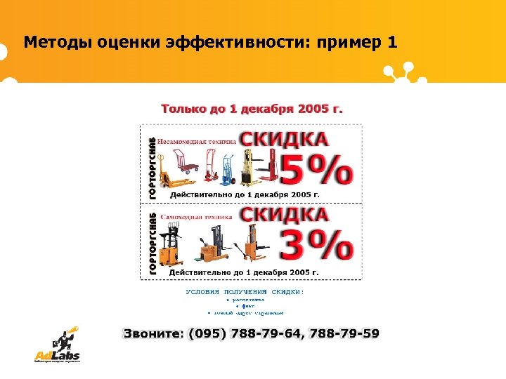 Методы оценки эффективности: пример 1 