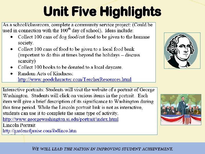 Unit Five Highlights 