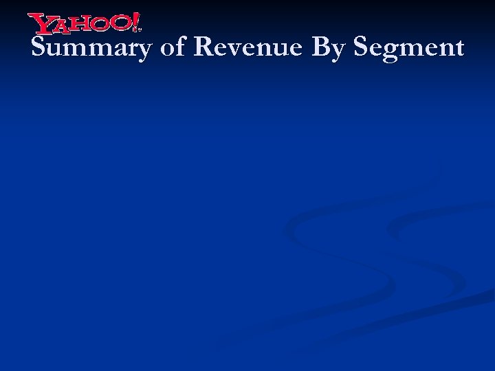 Summary of Revenue By Segment 