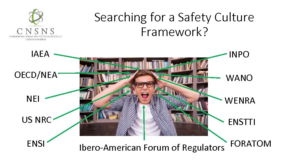 Searching for a Safety Culture Framework? IAEA INPO OECD/NEA WANO NEI WENRA US NRC