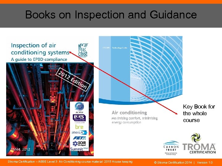 Books on Inspection and Guidance Key Book for the whole course Stroma Certification –