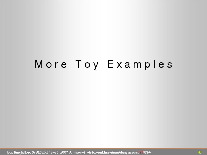 M o r e T o y E x a m p l e