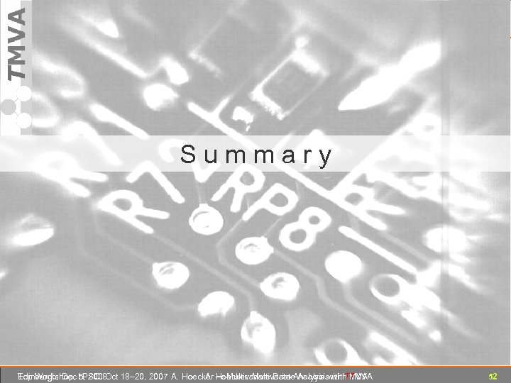 S u m m a r y Edinburgh, Dec 5, 2008 Top Workshop, LPSC,