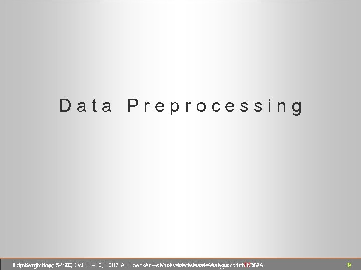 D a t a P r e p r o c e s s