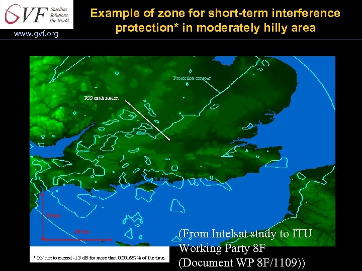 Example of zone for short-term interference protection* in moderately hilly area www. gvf. org