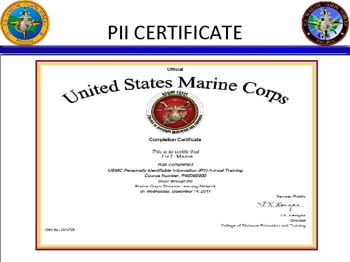 PII CERTIFICATE 5 
