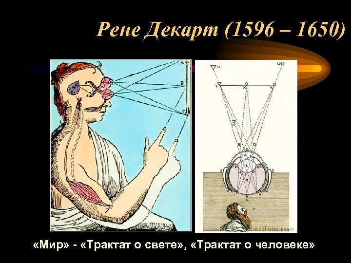 Рене Декарт (1596 – 1650) «Мир» - «Трактат о свете» , «Трактат о человеке»