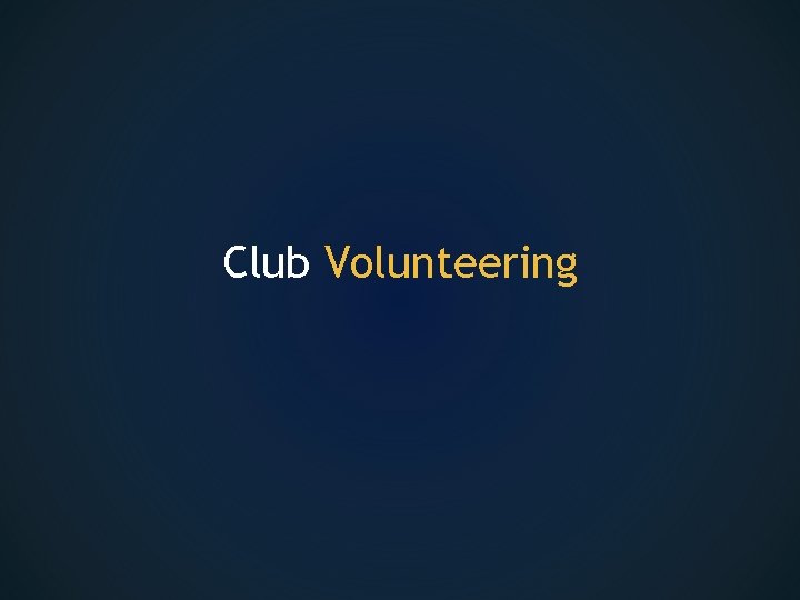 Club Volunteering 