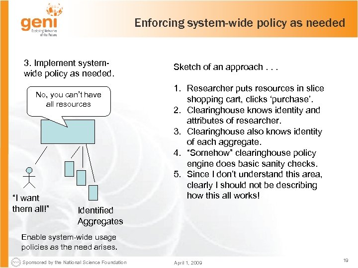 Enforcing system-wide policy as needed 3. Implement systemwide policy as needed. No, you can’t