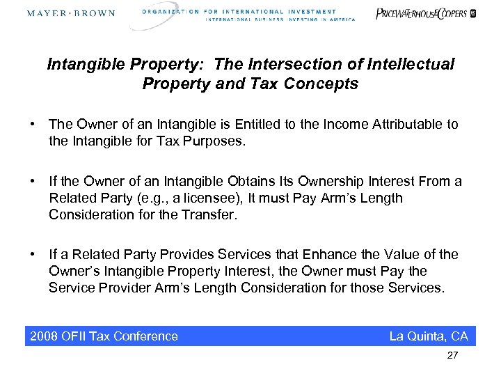 Intangible Property: The Intersection of Intellectual Property and Tax Concepts • The Owner of