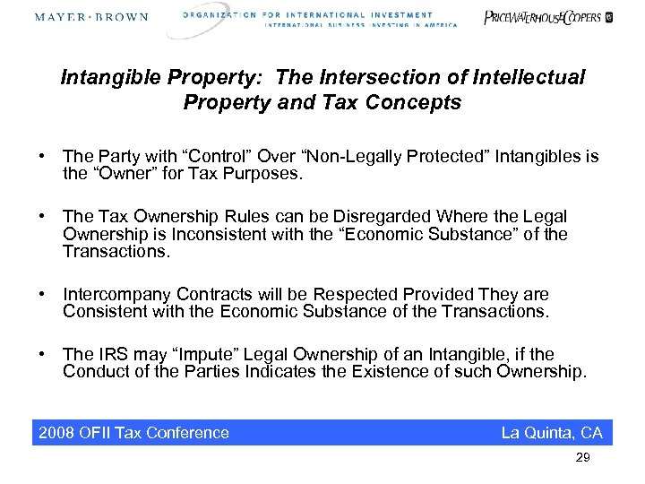 Intangible Property: The Intersection of Intellectual Property and Tax Concepts • The Party with