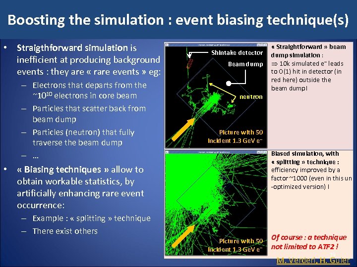 Boosting the simulation : event biasing technique(s) • Straigthforward simulation is inefficient at producing