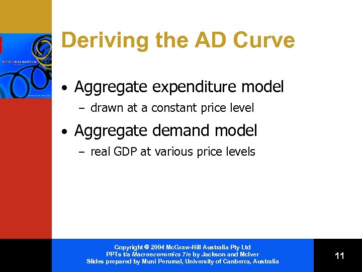 Deriving the AD Curve • Aggregate expenditure model – drawn at a constant price