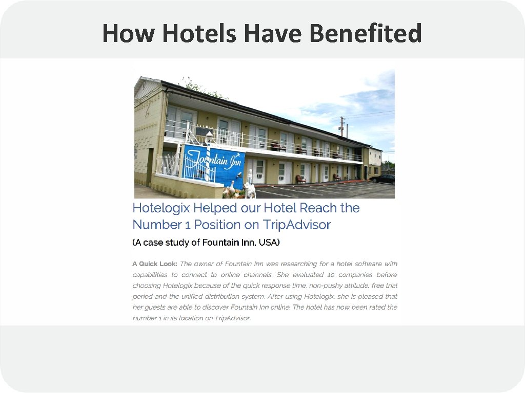 How Hotels Have Benefited 