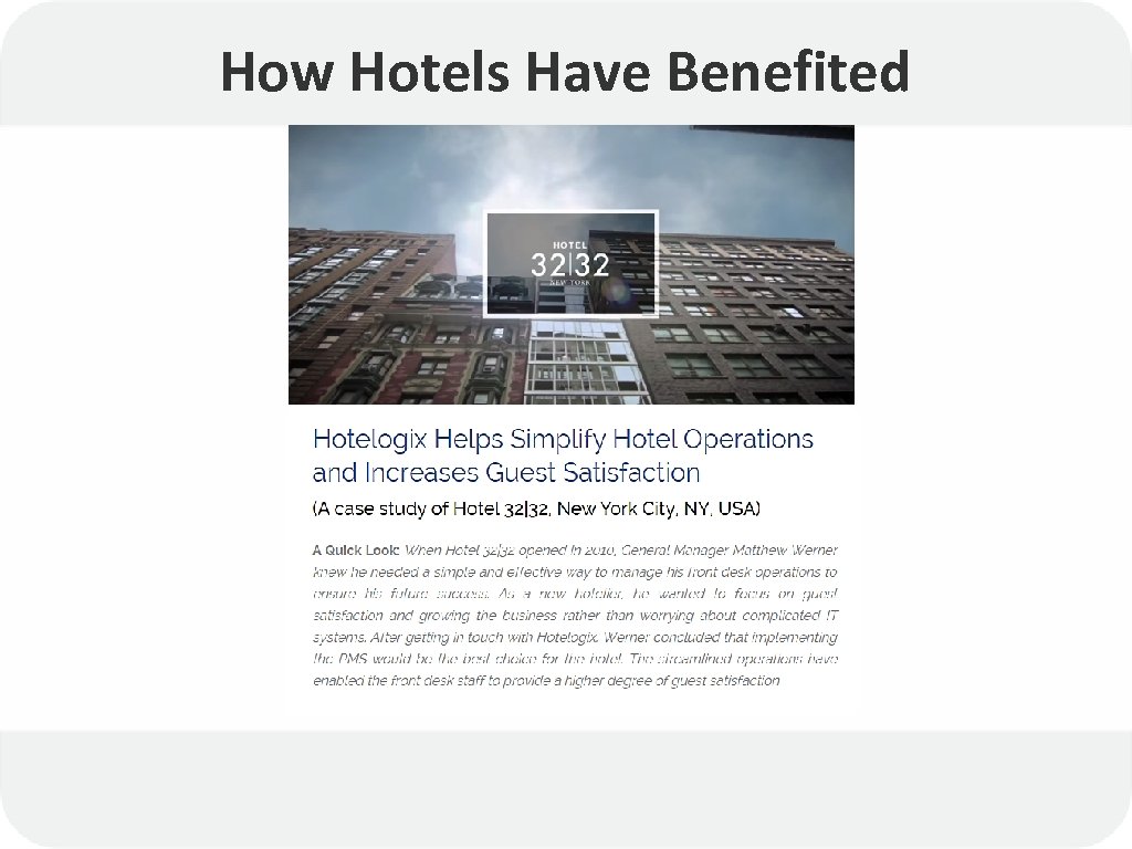 How Hotels Have Benefited 