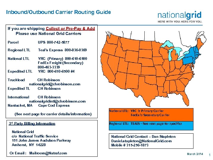 Inbound/Outbound Carrier Routing Guide If you are shipping Collect or Pre-Pay & Add Please