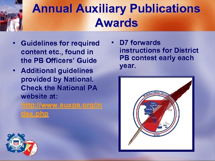 Annual Auxiliary Publications Awards • Guidelines for required content etc. , found in the