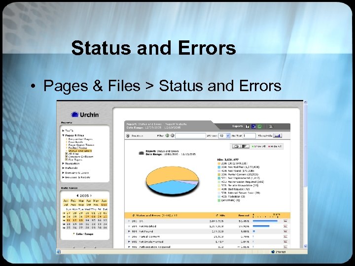 Status and Errors • Pages & Files > Status and Errors 