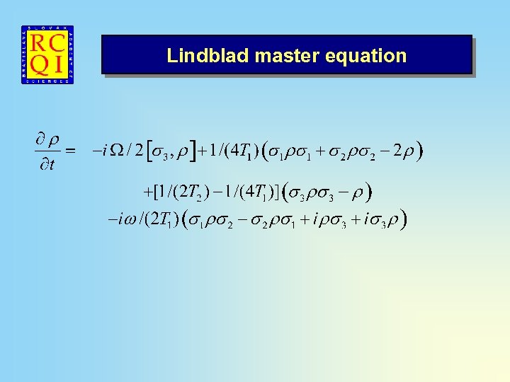 Lindblad master equation 