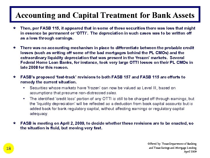 Accounting and Capital Treatment for Bank Assets « Then, per FASB 115, it appeared