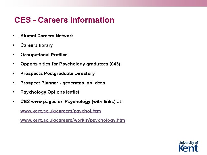 CES - Careers information • Alumni Careers Network • Careers library • Occupational Profiles