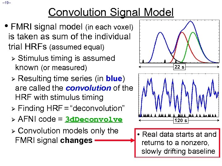 – 19– Convolution Signal Model • FMRI signal model (in each voxel) is taken