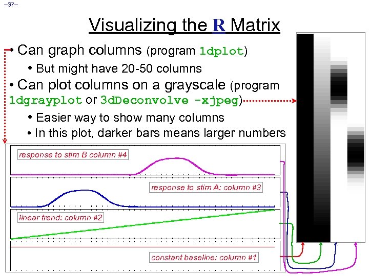 – 37– Visualizing the R Matrix • Can graph columns (program 1 dplot) •