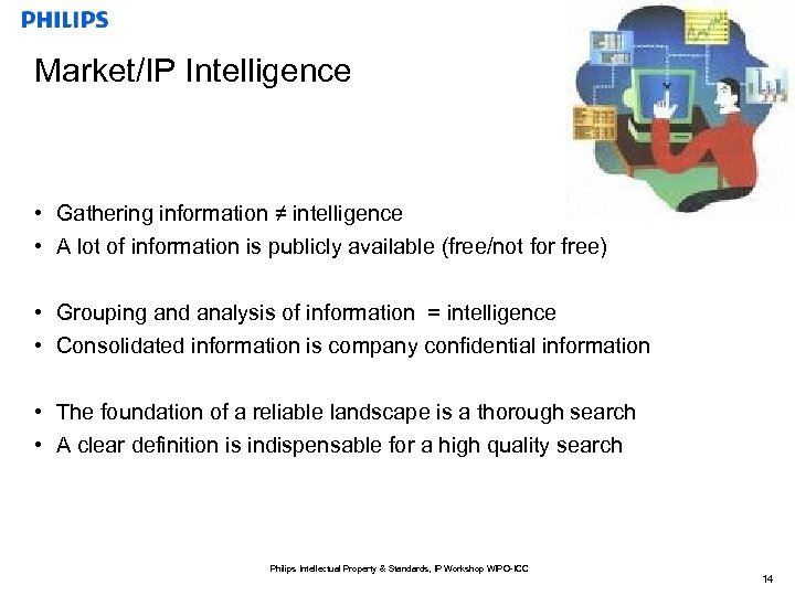Market/IP Intelligence • Gathering information ≠ intelligence • A lot of information is publicly