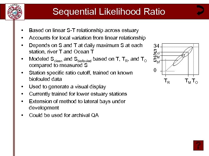 Sequential Likelihood Ratio • • • Based on linear S T relationship across estuary