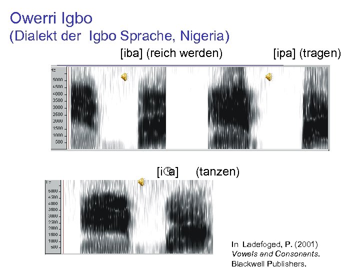 Owerri Igbo (Dialekt der Igbo Sprache, Nigeria) [iba] (reich werden) [iº a] [ipa] (tragen)
