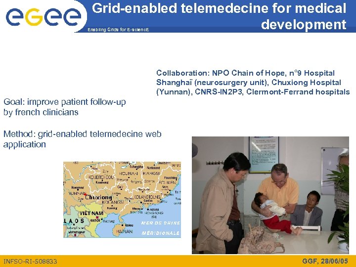 Grid-enabled telemedecine for medical development Enabling Grids for E-scienc. E Collaboration: NPO Chain of