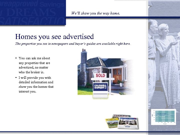 We’ll show you the way home. Homes you see advertised The properties you see