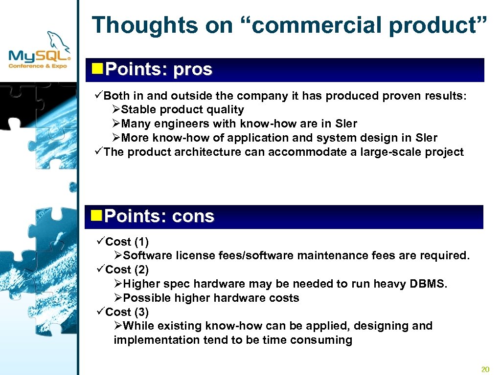 Thoughts on “commercial product” n. Points: pros üBoth in and outside the company it
