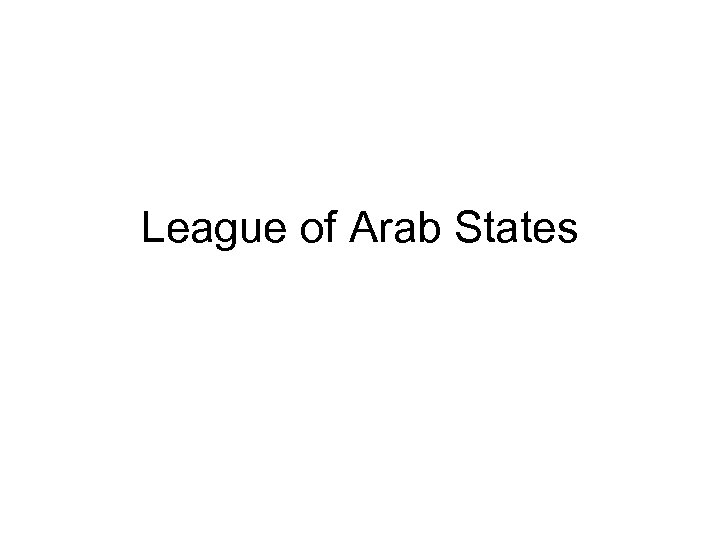 League of Arab States 