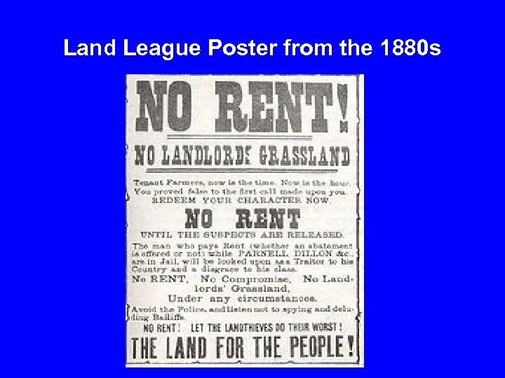Land League Poster from the 1880 s 