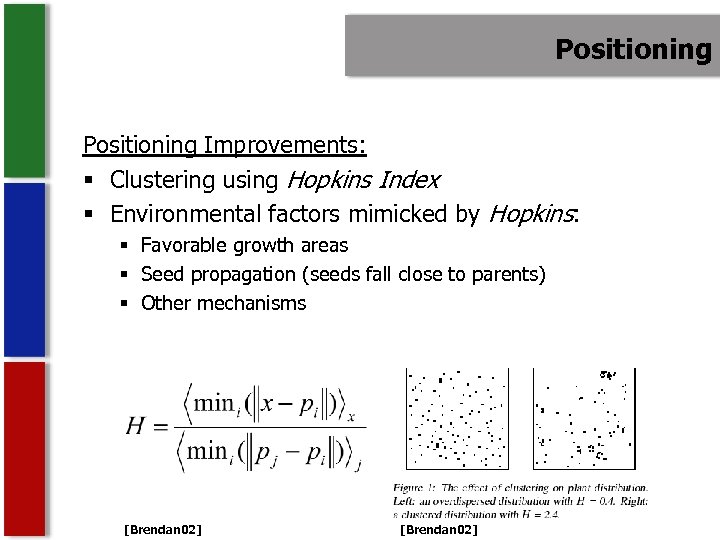 Positioning Improvements: § Clustering using Hopkins Index § Environmental factors mimicked by Hopkins: §