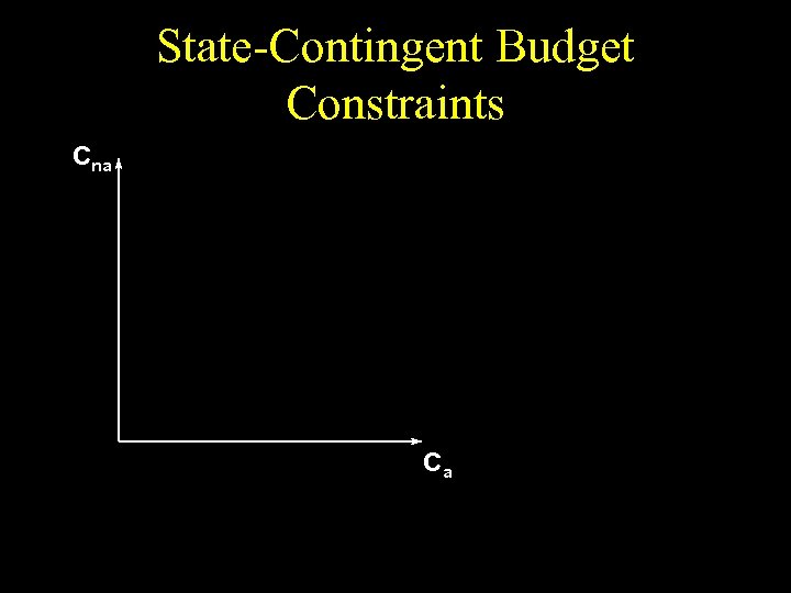 State-Contingent Budget Constraints Cna Ca 