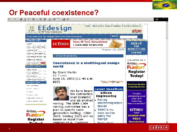 Or Peaceful coexistence? 7 