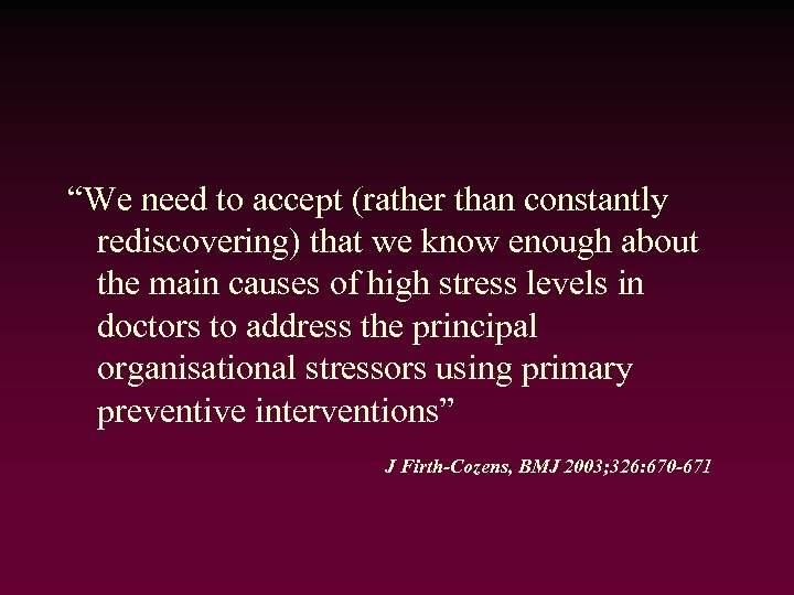 “We need to accept (rather than constantly rediscovering) that we know enough about the