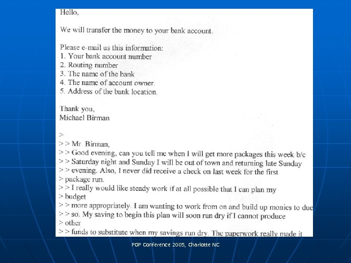 POP Conference 2005, Charlotte NC 