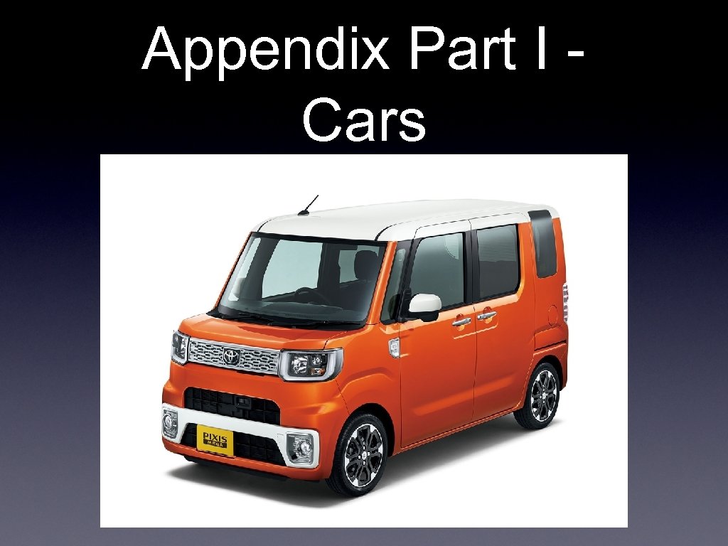 Appendix Part I Cars 