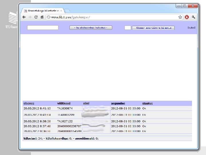 Väravaprogramm International Week 2012, March 19 -24, TUT Library 