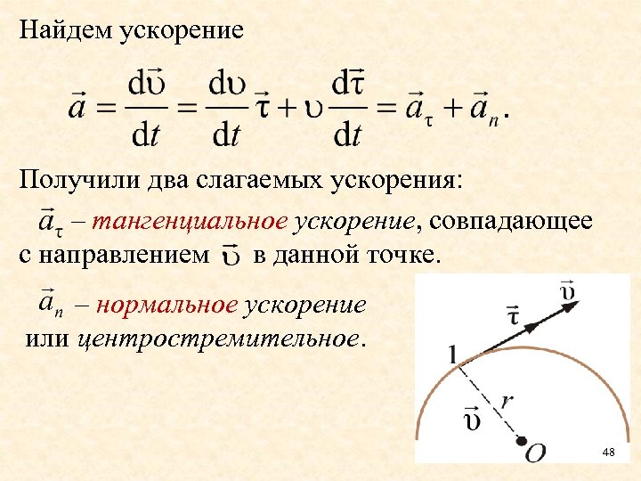 Формула ускорения центростремительного движения