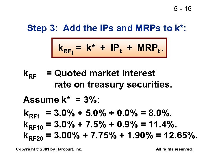 5 - 16 Step 3: Add the IPs and MRPs to k*: k. RFt