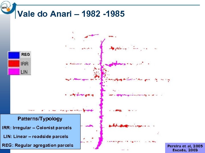 Vale do Anari – 1982 -1985 REG Patterns/Typology IRR: Irregular – Colonist parcels LIN:
